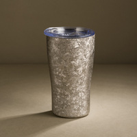 Gobelet isotherme de luxe à double paroi en titane de 320 ml avec couvercle coulissant pour le bureau ou les voyages