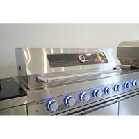 Conjunto de Muebles de Cocina para Exteriores de Acero Inoxidable 304 con Refrigerador de Doble Puerta y Fregadero para Parrillas de Barbacoa