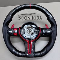 Volant sport en cuir et fibre de carbone, rouge, durable, à vibration thermique, Plug & Play, pour modèles