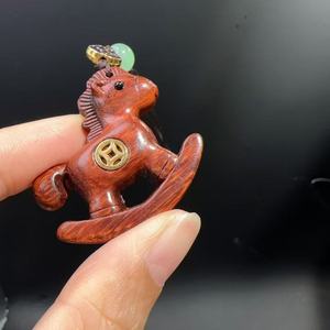 Solid Wood Carved <strong>Horse</strong> Keychain Pendant Mobile Phone Chain Year Of The <strong>Horse</strong> Zodiac Decorative Art Ornament - Product Image 3