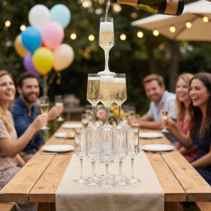 Gobelet à champagne unique, personnalisé, incassable, en PC réutilisable, pour hôtel, fête, restaurant - Product Image 4
