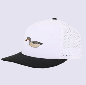 Black 6-Panel Snapback <b>Cap</b> With Embroidered Duck Logo Front Panel Unisex Mesh Casual Hat Adjustable Breathable Waterproof - Product Image 5