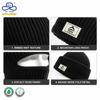 Cagoule-bonnet convertible 2-en-1 personnalisée OEM coupe-vent intégrale pour le ski, tricotée, à enfiler, vente en gros