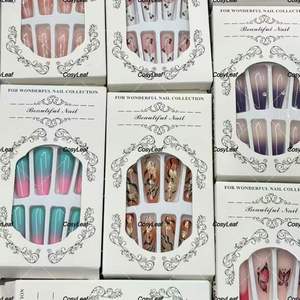 <span class=keywords><strong>Uñas</strong></span> Postizas Acrílicas de Alta Calidad al por Mayor, 24 Piezas, <span class=keywords><strong>Uñas</strong></span> Postizas de Lujo con Punta Francesa, Caja de Empaque para Marca Privada - Product Image 5