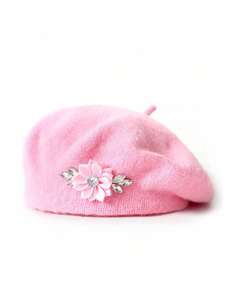 Béret en polaire personnalisable orné de strass floraux, élégant chapeau d'<span class=keywords><strong>hiver</strong></span> vintage pour <span class=keywords><strong>femme</strong></span>, idéal pour le quotidien, les sorties et les fêtes - Product Image 4