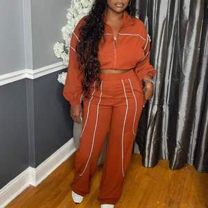 Completo Set Due Pezzi Donna 2026 Nuovo con Fiocco Ampio e Giacca Sportiva, Tuta con Blocchi di Colore Stile Streetwear per Tutte le <span class=keywords><strong>Stagioni</strong></span>, Abbigliamento Casual - Product Image 5