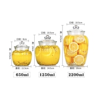 Tarro de cristal transparente con diseño de rayas para dulces, con tapa sellada, para fermentación, curación, almacenamiento de alimentos, gelatina, leche y alimentos para bebés, venta al por mayor.