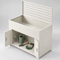 Jardinière en métal avec armoire de rangement et treillis, organisateur d'outils de jardin pour patio, vente en gros, tailles et couleurs personnalisées en usine