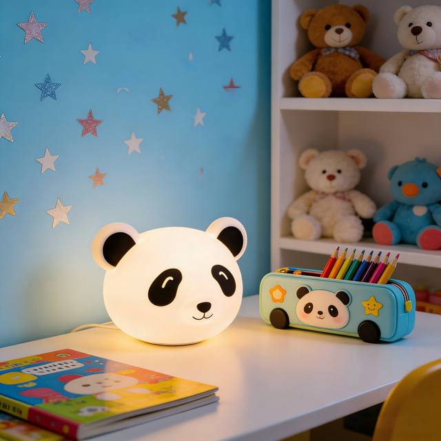 Panda Night Lights for Kids Bedroom Portable Battery Operated USB Rechargeable Silicone Nursery Lamp for Baby Kids Birthday Gift