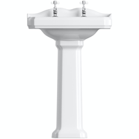 Ensemble de lavabo en céramique pour hôtel, lavabo blanc de luxe, lavabo en porcelaine autoportant, salle à manger, lavabo antique, lavabo sur pied
