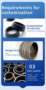 Ptfe Plus in fibra di carbonio anello guida mitra taglio 45 gradi Z a forma di PTFE pieno di rame polvere pezzo personalizzato - Product Image 6