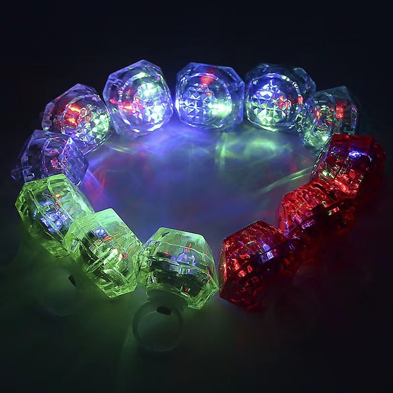 10 Luces Mágicas Para Dedos Pulgar | 8 Rojas Y 2 Azules | De PVC Flexible Y Brillante | Para Magia, Conciertos, Fiestas Y Halloween