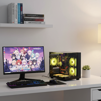 Boîtier PC Gaming Mid-Tower Pcooling CS049 Noir M-ATX avec Panneau Avant/Lateral en Verre Trempé, Gestion des Câbles, Support Radiateur 240mm