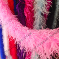 Boas en plumes d'autruche épaisses et douces à 6 plis, couleurs teintées, Plumas Avestruz pour fêtes, robes de danse, vêtements, accessoires de décoration