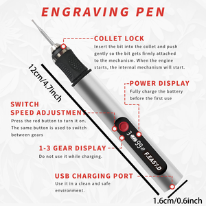 Dụng Cụ Cầm Tay Máy Khắc Xách Tay Điện Khắc Bút Chữ Cho Kim Loại Gỗ Thủy Tinh Nhựa - Product Image 3