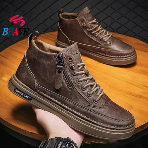Zapatos Casuales Ligeros de Skateboarding para Hombre de Primera Calidad, con Forro de Terciopelo y Algodón, Resistentes al Desgaste, Negros, con Suela de EVA y PU, para Primavera y Otoño - Product Image 2