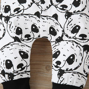 Ropa Unisex para Bebés al por Mayor, Conjuntos de Pijamas Estilo Panda de Dibujos Animados Chinos con Asiento Desplegable - Product Image 5