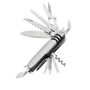 High Quality 11 In 1 Folding Outdoor Rescue Foldable Multi Tool Knife With Saw Scissors Bottle Opener