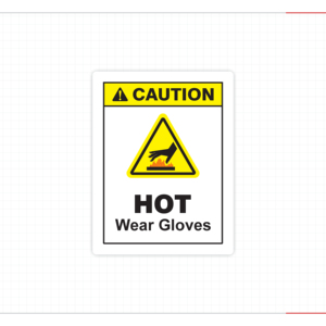 Panneau de signalisation : Surface chaude - Portez des gants - Danger de brûlure - Avertissement de sécurité industrielle - Product Image 1