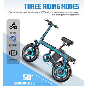 Mini vélo électrique pliable 350W 48V 14 pouces Vélo électrique de ville <span class=keywords><strong>le</strong></span> <span class=keywords><strong>plus</strong></span> populaire Vélo électrique pliable de 14 pouces - Product Image 2