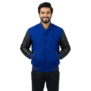 Vente en gros à bas quantité minimale de commande collège veste Letterman simple avec logo personnalisé veste collège collégial veste de baseball pour hommes - Product Image 1