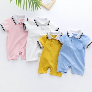 Tutina Estiva in Cotone <span class=keywords><strong>per</strong></span> Neonati, Pagliaccetto a Maniche Corte in Maglia <span class=keywords><strong>per</strong></span> Bambini e Bambine, Stile Casual Uniforme da Baseball - Product Image 1
