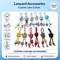 Sangles décoratives tressées colorées avec perles à boucle pour porte-clés, breloques de sac, tirettes de fermeture éclair et accessoires de bricolage