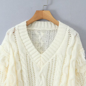 PB & ZA Frauen Herbst New Fashion Dicke Nadel buchse Strick pullover Vintage Langarm Damen Oberbekleidung Chic Tops - Product Image 4