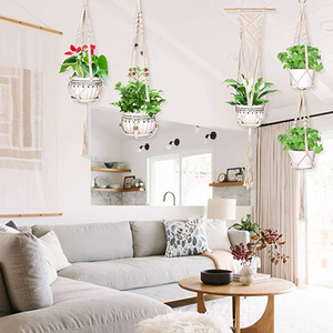 Dropshiping 5 Packs Plant Hangers With <b>Hooks</b> Handmade Cotton Rope Hanging Planter Basket for Indoor Outdoor - Product Image 3