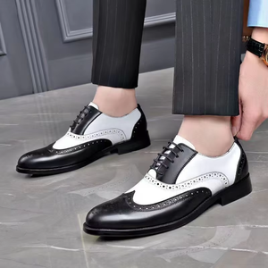 Zapatos Formales de Negocios para Hombre, Estilo Británico, con Cordones, Punta Cuadrada, Ligeros, Transpirables, Antideslizantes, con Parte Superior de Cuero para Jóvenes - Product Image 2