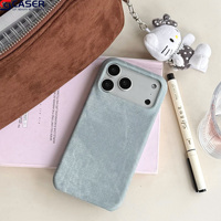 Étui de téléphone semi-couvrant élégant pour iPhone 11 12, coque de téléphone en toile denim de couleur unie anti-chute pour iPhone 17 16 15 Promax