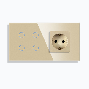 Tuya WiFi 16A Enchufe Schuko eléctrico estándar de la UE 4 Gang Single Live Wall Light Interruptores táctiles Enchufe Producto Enchufes - Product Image 4