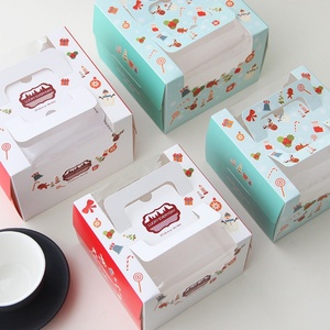 Wholesale Milu Pattern <b>Christmas</b> Decorative Cake <b>Box</b> Handle Featuring Embossing Matt Glossy Lamination UV Coating Print Handling - Product Image 2