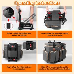 Maletín rodante multifuncional con compartimento acolchado para ordenador portátil, bolso de mano con ruedas para profesores para enseñanza y oficina - Product Image 3