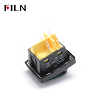 Interruptor basculante iluminado FLIN 22*30 30A 220V con LED 12V Mini DC Botón de parada de emergencia Función de encendido y apagado