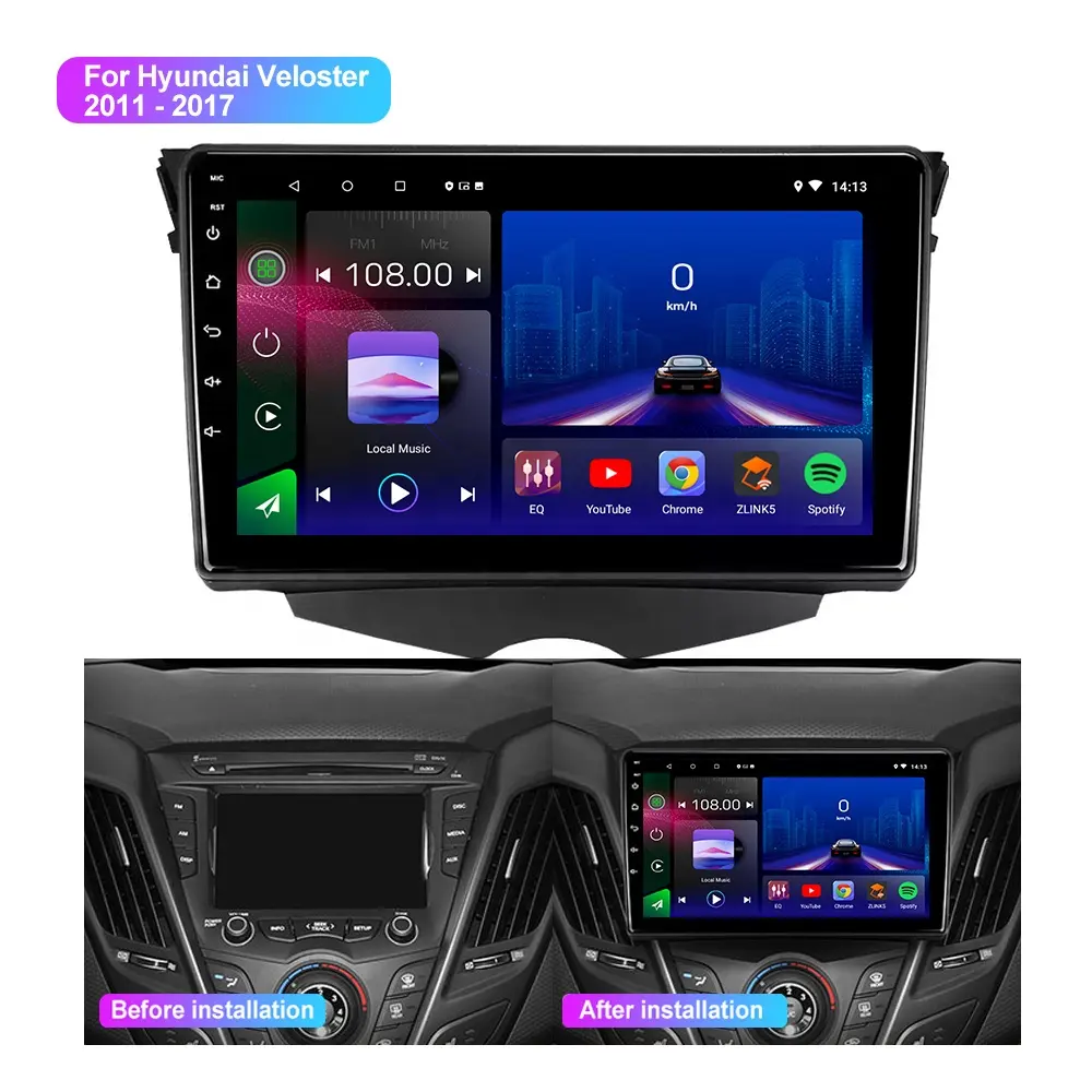 Jmance For Hyundai Veloster 2011 - 2017 9Inch Car Android Player Dvd 2 Din Car Radio Multimedia Audio Stereo Gps Navigator