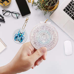 Kits de porte-clés de peinture diamant DIY, porte-clés colibris en diamant, décoration de sac, porte-clés de peinture diamant de Noël avec labyrinthe - Product Image 6