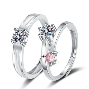 <span class=keywords><strong>Set</strong></span> di Anelli Regolabili con Fiocco per Coppie, Anello d'Amore Abbinato per San Valentino, Gioielli Impilabili Aperti per Uomo e Donna, Vendita all'Ingrosso - Product Image 5