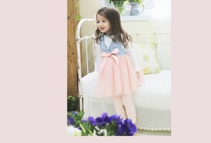 Vente en gros de t-shirts en coton à manches longues et dentelle, unis, avec ensembles de robes pour filles, provenant d'un fournisseur chinois - Product Image 2