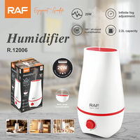 Humidificateur RAF 2,2 L à ultrasons, humidificateur d'air 20 W, faible consommation d'énergie, brumisateur silencieux, brume réglable à 360 degrés, pour chambre à coucher, bureau