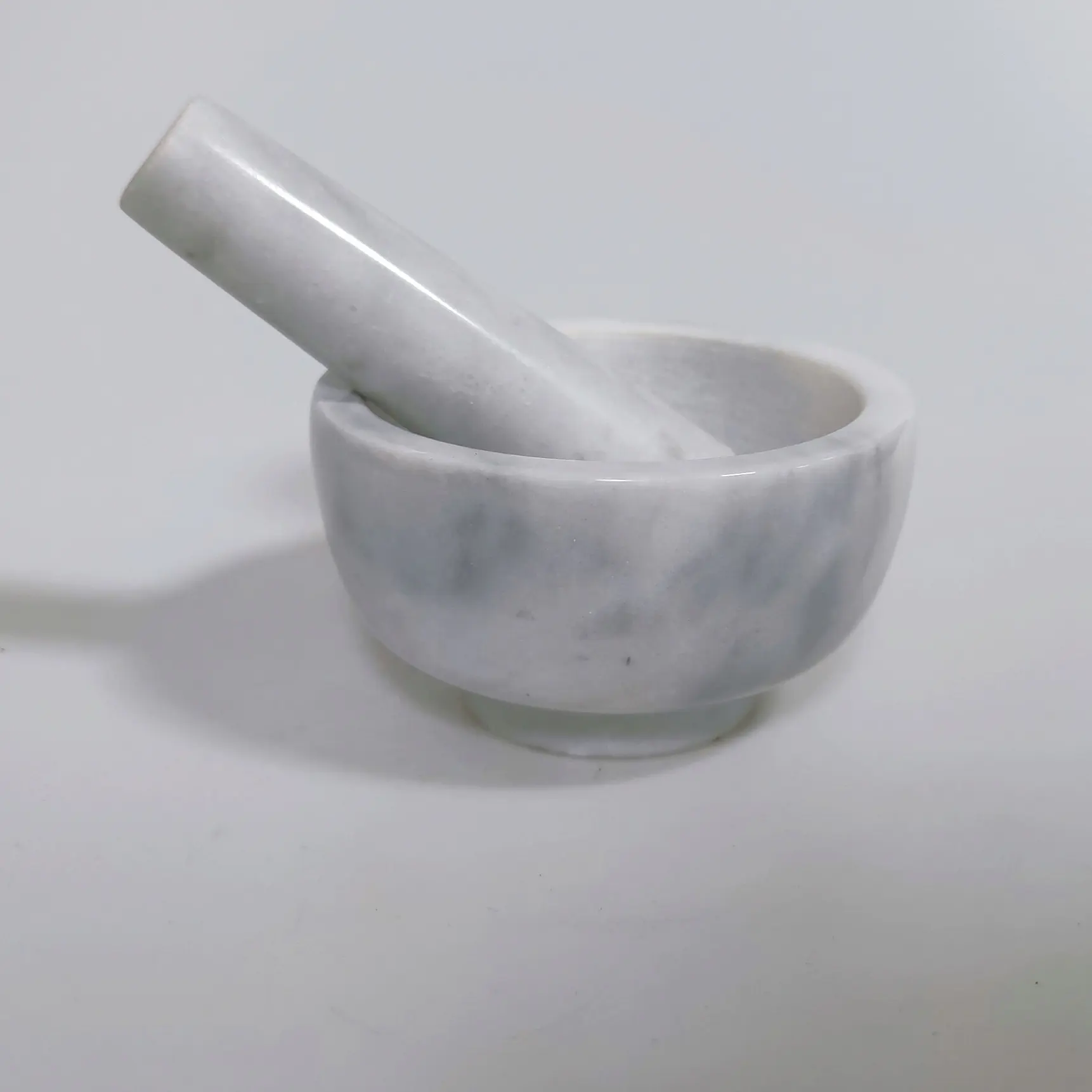 Hot Selling Custom Large Kitchen Natural Stone Marble Mortar Pestle round Shape Box Packed for Grinding Herbs Salt Seasoning