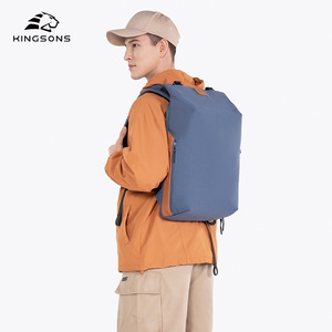 Kingsons Laptop <b>Backpack</b> 20-35L Lightweight Men's Travel <b>Backpack</b> Solid Color With Laptop Compartment For Leisure Outdoor Use - Product Image 2