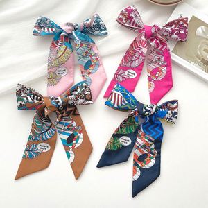 Bufanda de lujo de moda para mujer con estampado de cinta, bufanda larga vintage, accesorios para el cabello, lazo para el pelo, venta al por mayor - Product Image 4
