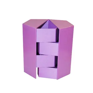 अनुकूलित लक्जरी उच्च अंत डबल दरवाजा हार्ड षट्भुज चार-परत गत्ता उपहार बॉक्स चॉकलेट फूल पैकेजिंग प्रदर्शन बॉक्स