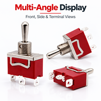 Interrupteur à bascule métallique 10A 250VAC 3 broches SPDT ON/OFF avec poignée longue IP40 12mm Contact argenté pour véhicules et équipements marins