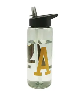 750 مللي زجاجة رياضية بلاستيكية الوجه زجاجة مياه القش للترقية