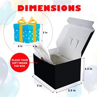 Boîte cadeau personnalisée surprise avec kit de confettis explosifs (noir premium) - Blague d'anniversaire pour boîte en carton