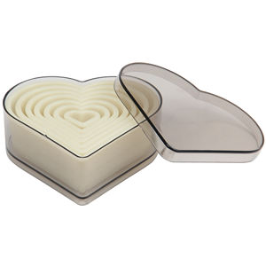 Juego de moldes para hornear en forma de corazón de nailon de 7 piezas con borde liso pastel Fondant cortador para moldes para hornear galletas - Product Image 6