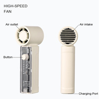 Ventilateur de poche personnel haute vitesse, 5 réglages de vitesse, affichage numérique de la puissance, mini ventilateur léger pour le voyage, l'extérieur et le bureau