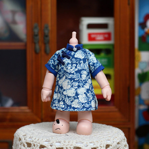 Zsiga 20Cm <b>Doll</b> Clothes Blue White <b>Porcelain</b> Cheongsam Traditional Chinese Style For Girls - Product Image 4